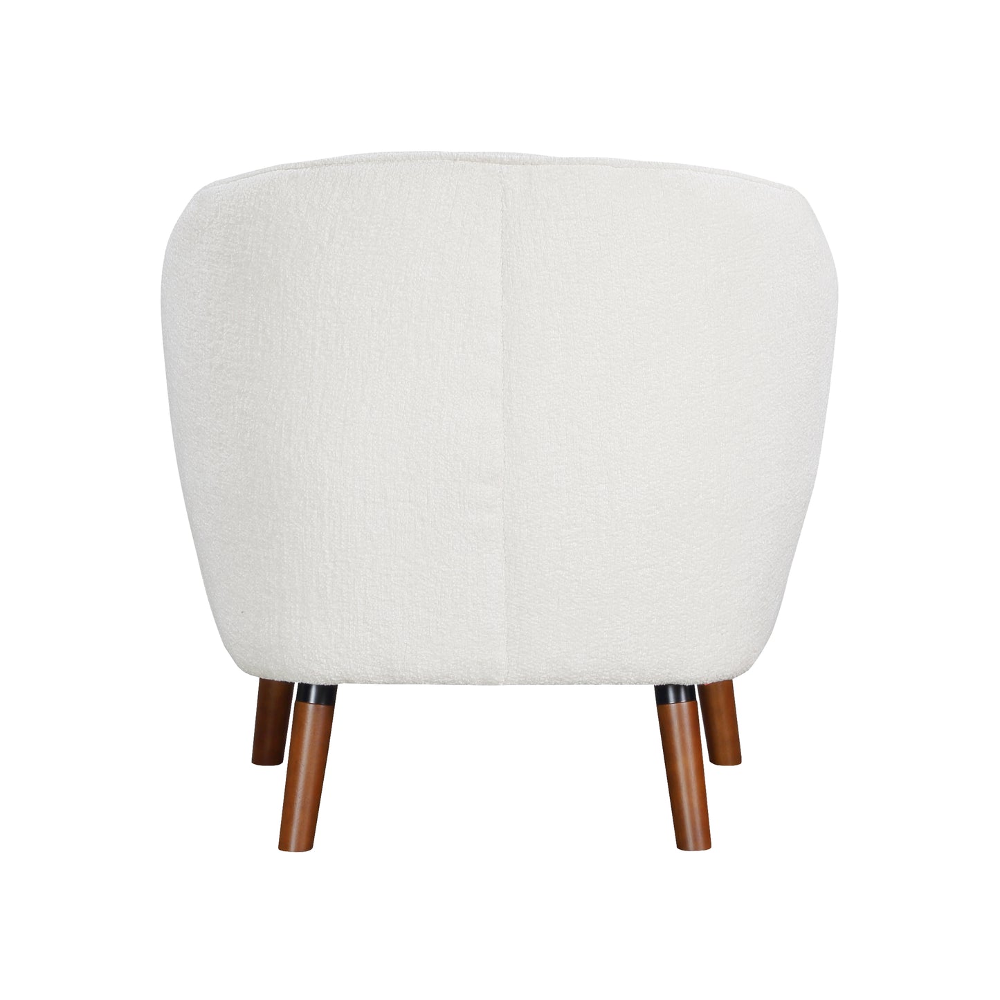 Homelegance Cutler Accent Chair in Textured White Fabric with Brown Legs 1081WH-1