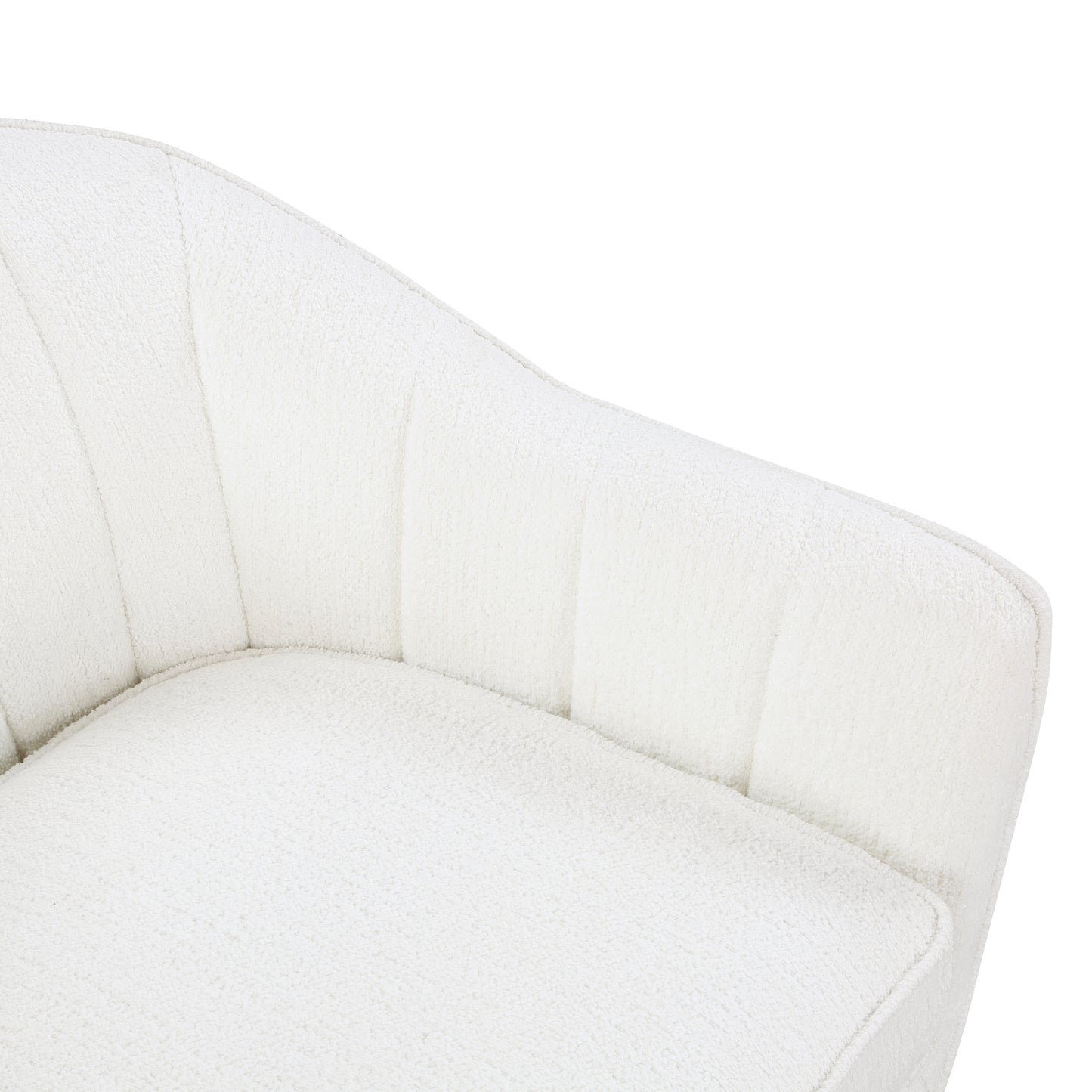 Homelegance Cutler Accent Chair in Textured White Fabric with Brown Legs 1081WH-1