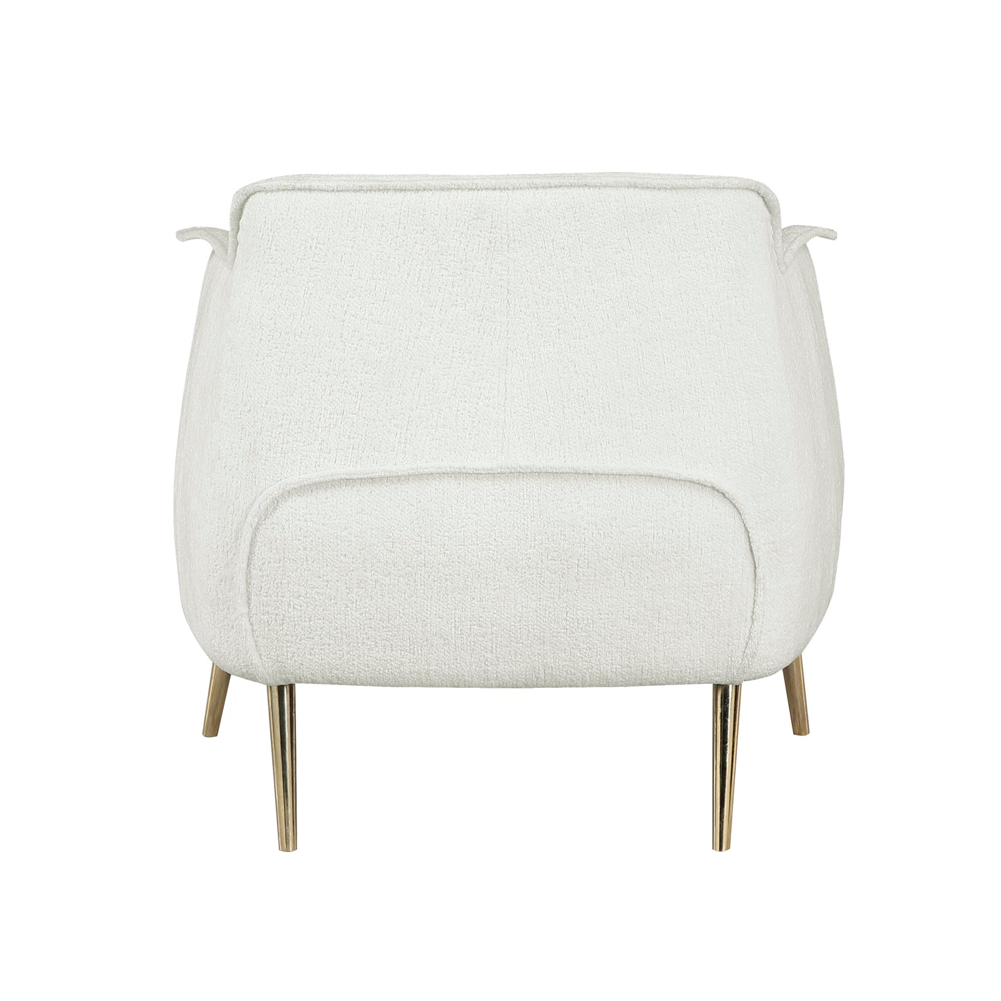 Homelegance Rachael Accent Chair in White Boucle with Gold Metal Legs 1085F1S