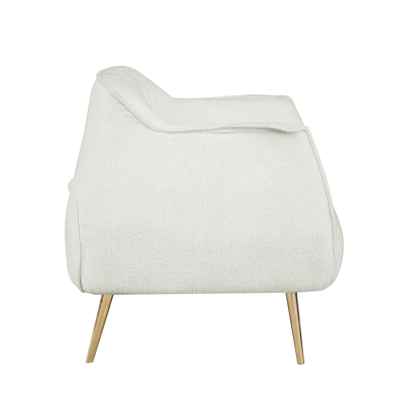 Homelegance Rachael Accent Chair in White Boucle with Gold Metal Legs 1085F1S
