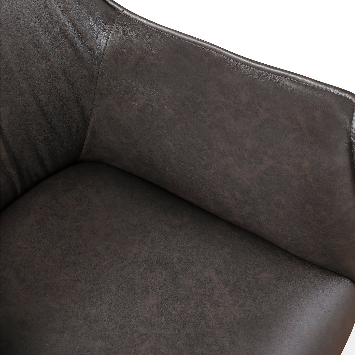 Homelegance Rachael Accent Chair in Brown Faux Leather with Metal Legs 1085F2S