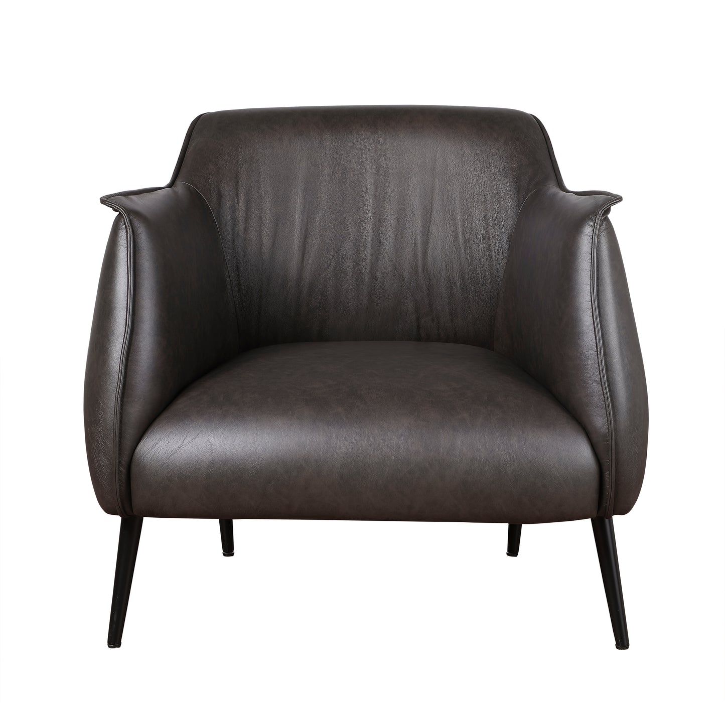 Homelegance Rachael Accent Chair in Brown Faux Leather with Metal Legs 1085F2S