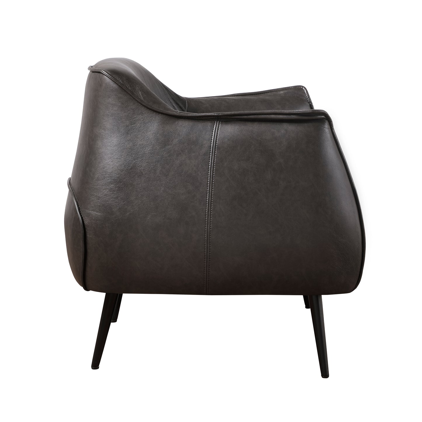 Homelegance Rachael Accent Chair in Brown Faux Leather with Metal Legs 1085F2S