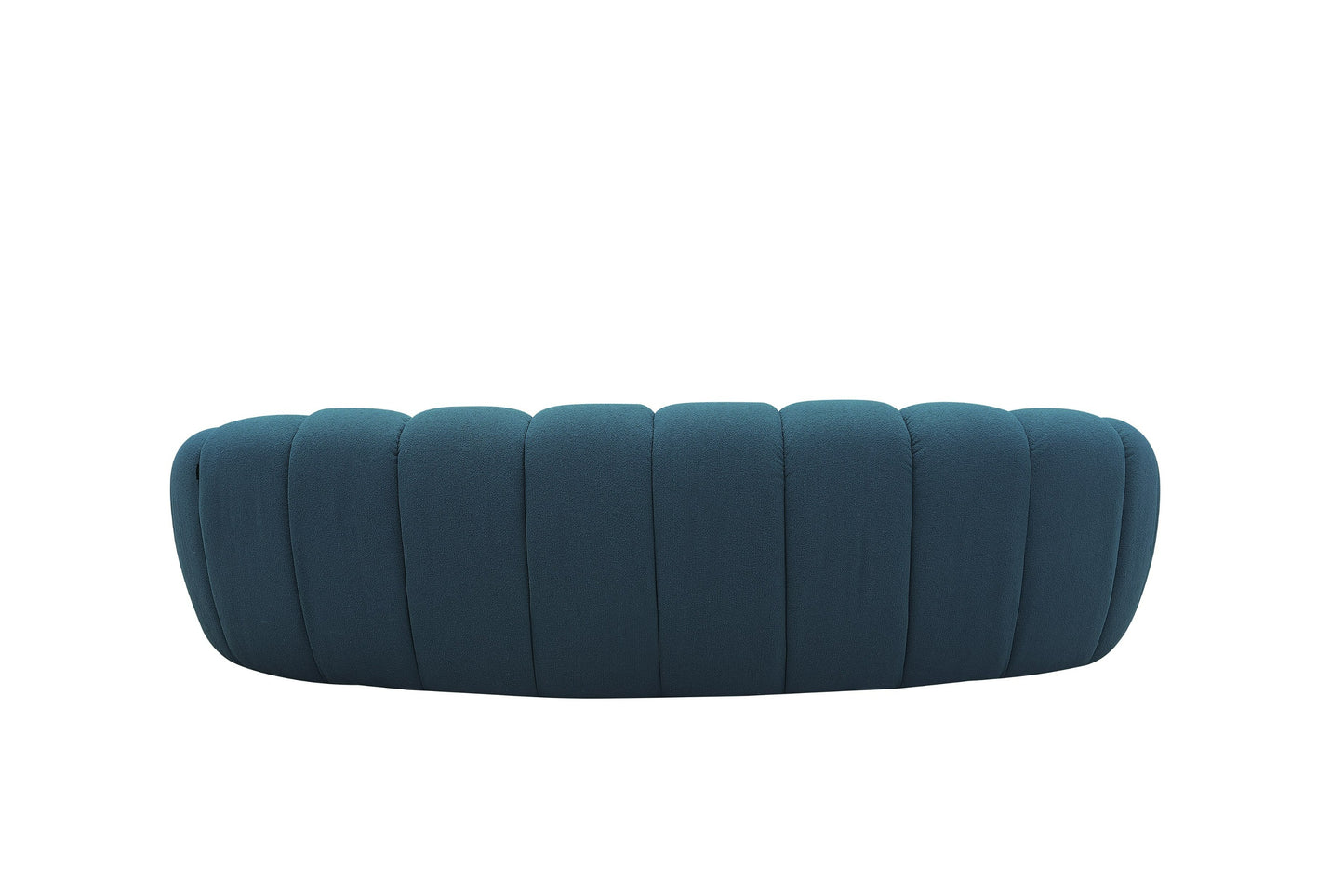Divani Casa Yolonda Modern Curved Dark Teal Fabric Sofa