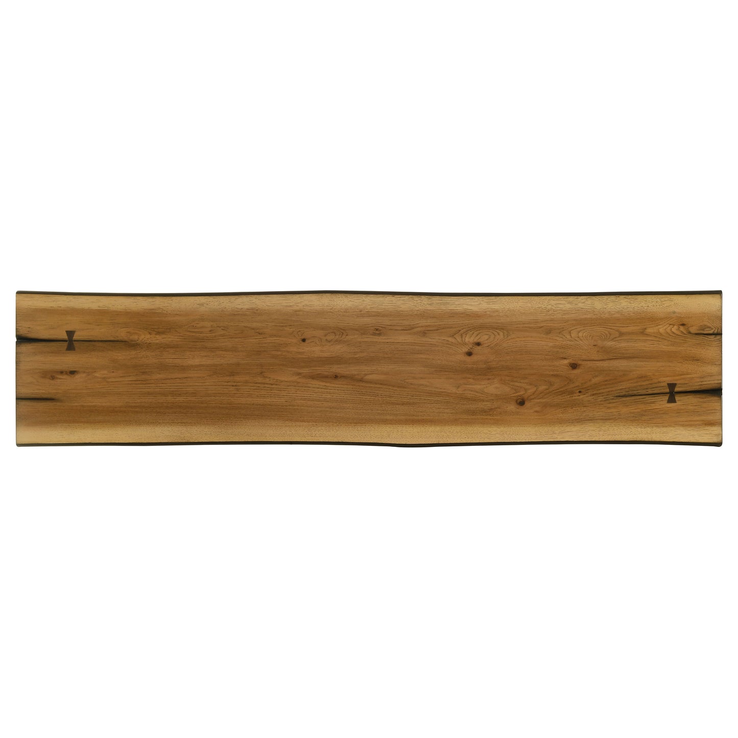 Bexley Wood Dining Bench Natural Honey and Smokey Black