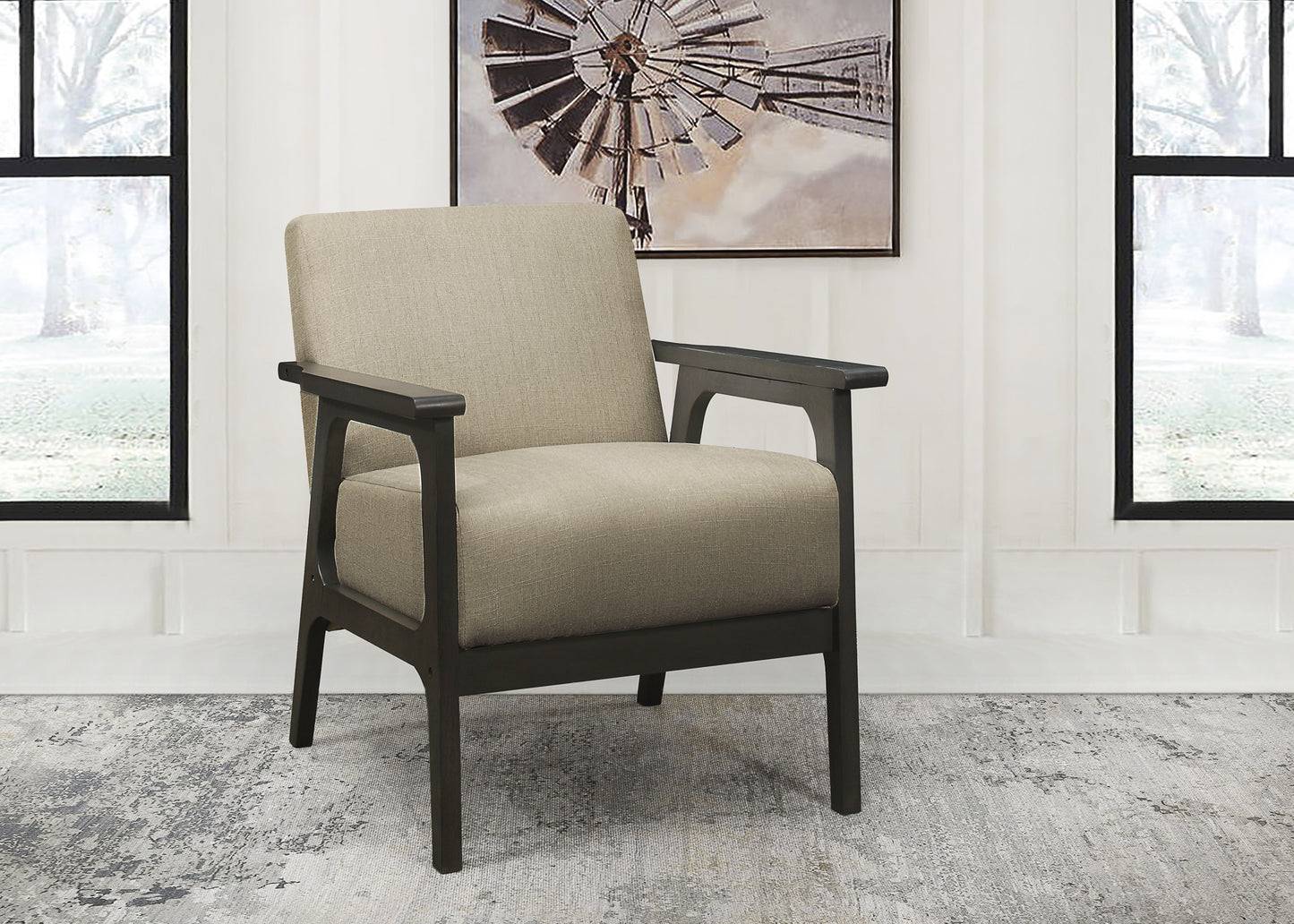 Homelegance Ocala Accent Chair in Light Brown Textured Fabric 1103BR-1