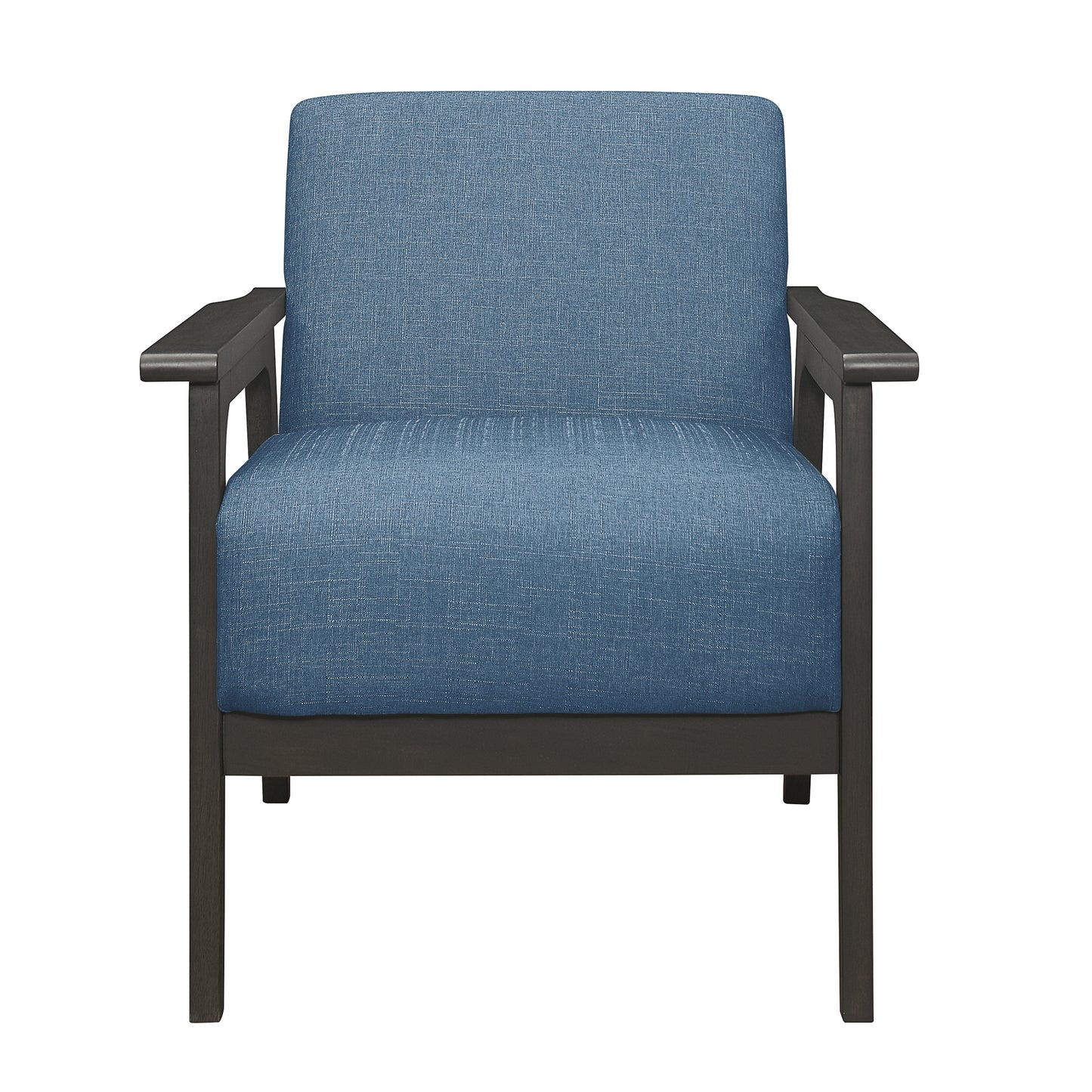 Homelegance Ocala Accent Chair in Textured Blue Fabric with Antique Gray Finish 1103BU-1