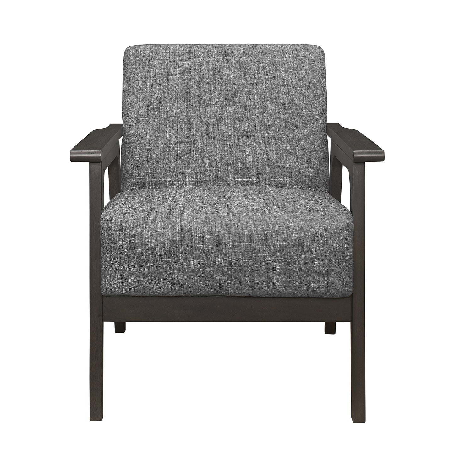 Homelegance Ocala Accent Chair in Textured Gray Fabric with Antique Gray Finish 1103GY-1