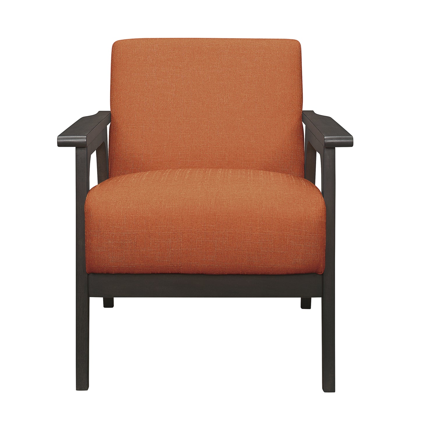 Homelegance Ocala Accent Chair in Textured Orange Fabric with Antique Gray Finish 1103RN-1