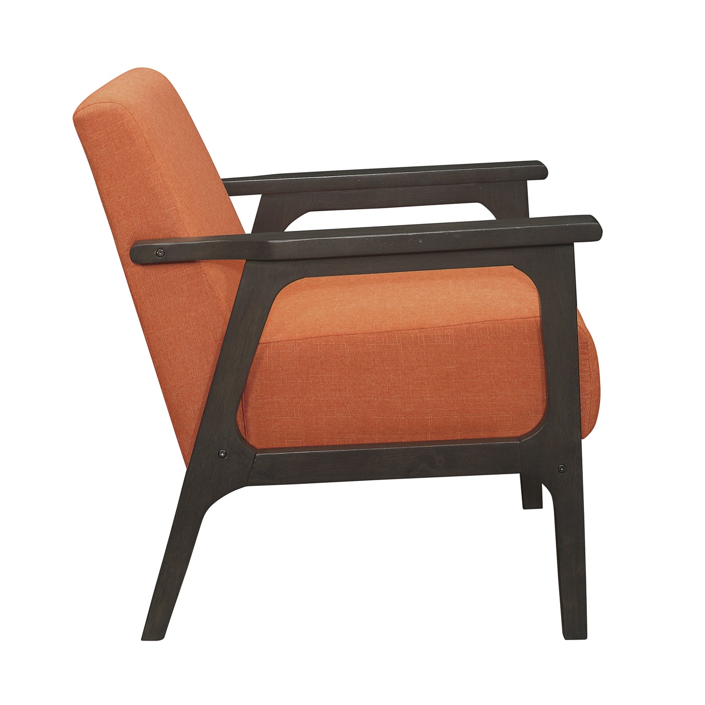 Homelegance Ocala Accent Chair in Textured Orange Fabric with Antique Gray Finish 1103RN-1