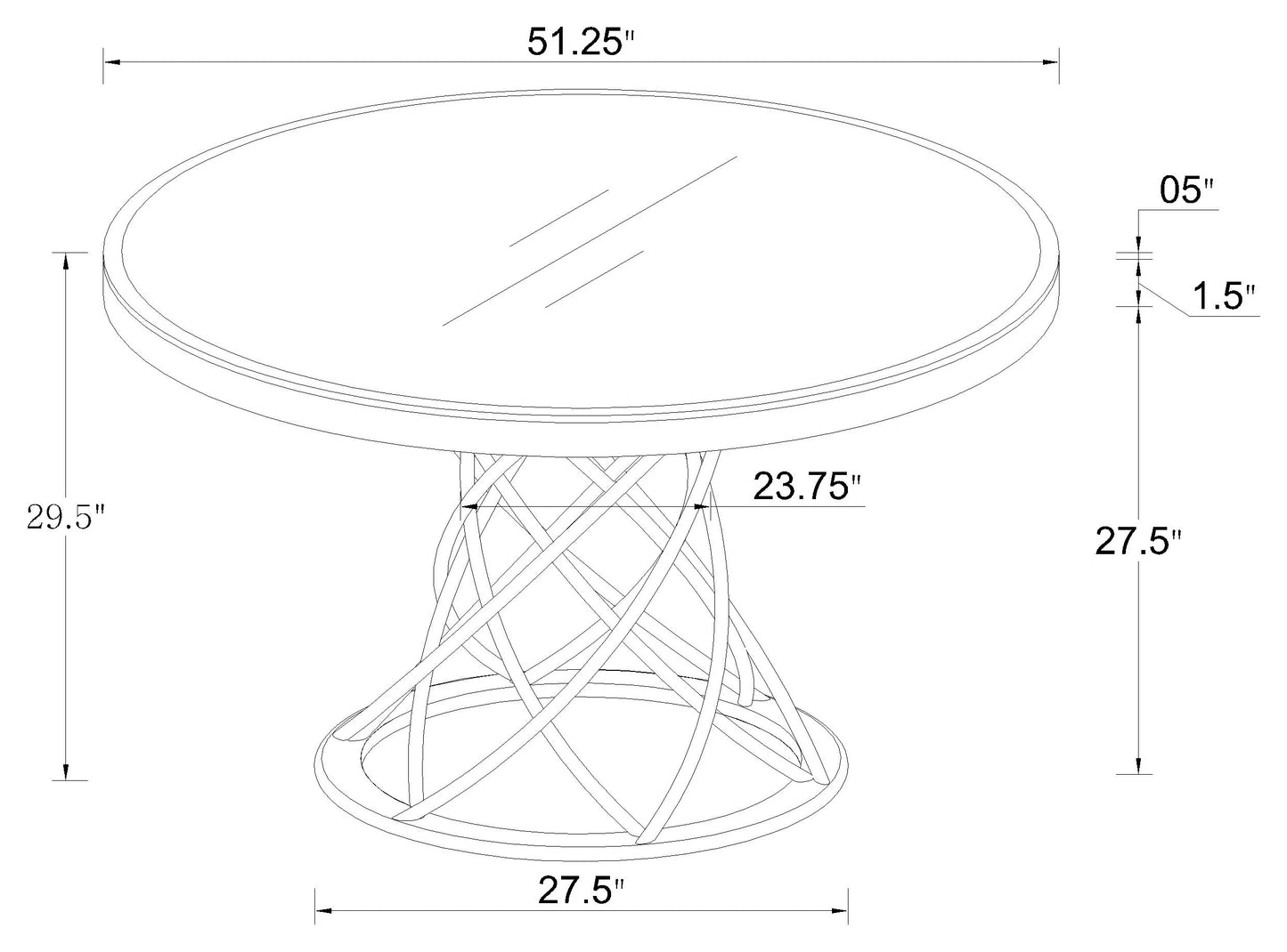 Irene 5-piece Round Glass Top Dining Set White and Chrome
