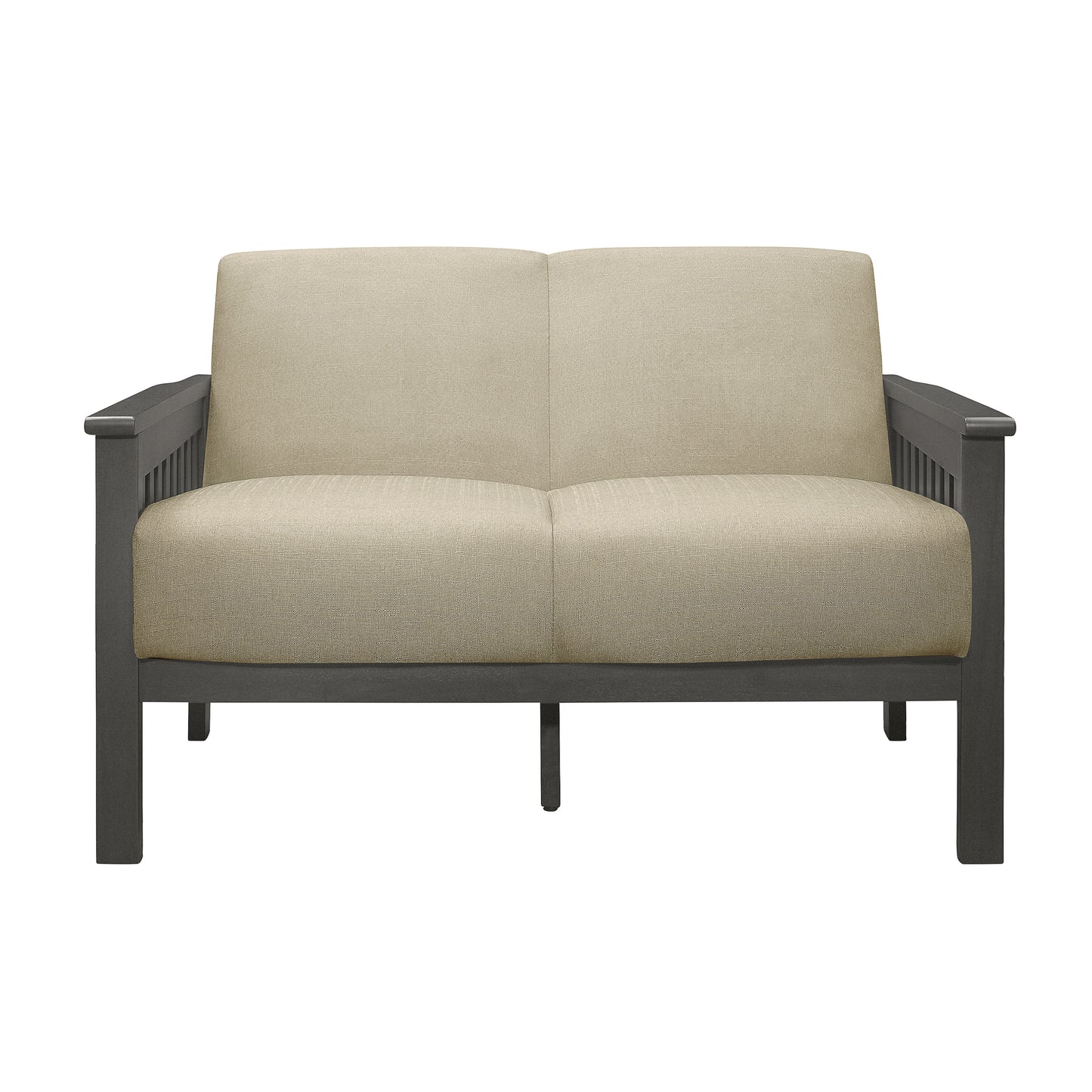 Homelegance Lewiston Loveseat in Light Brown Textured Fabric 1104BR-2