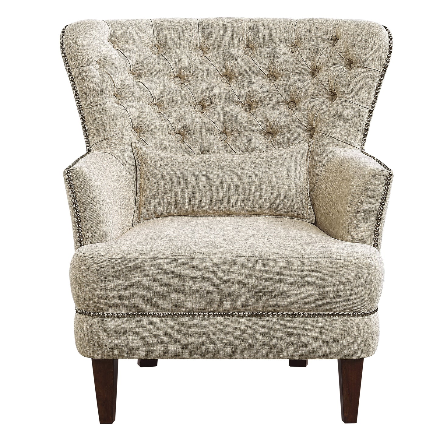 Homelegance Marriana Accent Chair Beige Textured Fabric with Button Tufting 1112-1