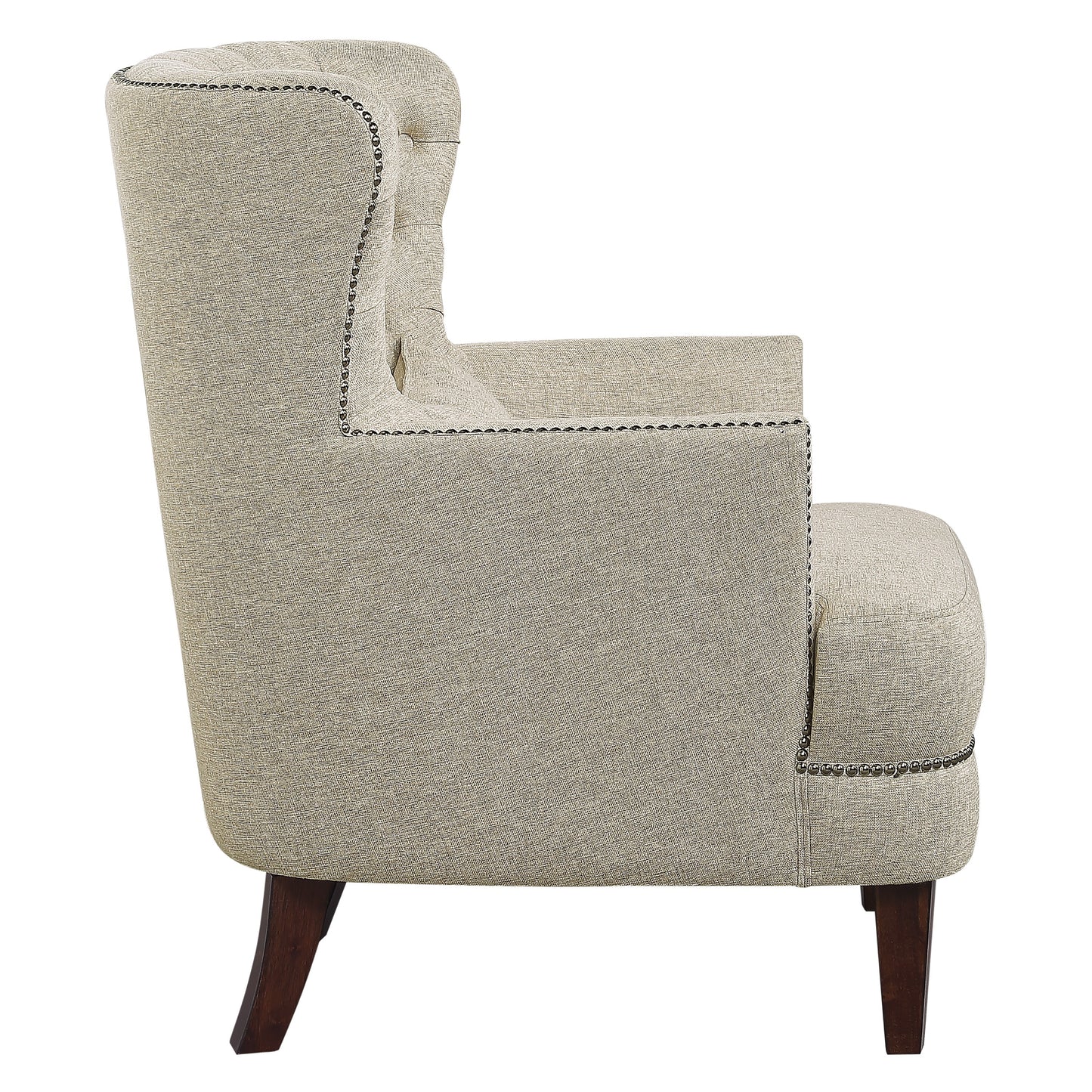 Homelegance Marriana Accent Chair Beige Textured Fabric with Button Tufting 1112-1