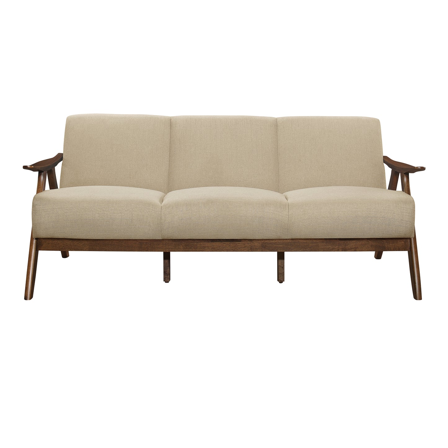Homelegance Damala Sectional Sofa in Walnut with Light Brown Upholstery 1138BR-3