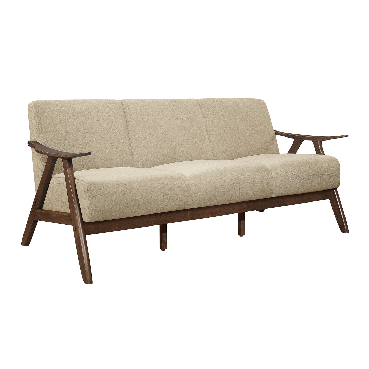 Homelegance Damala Sectional Sofa in Walnut with Light Brown Upholstery 1138BR-3