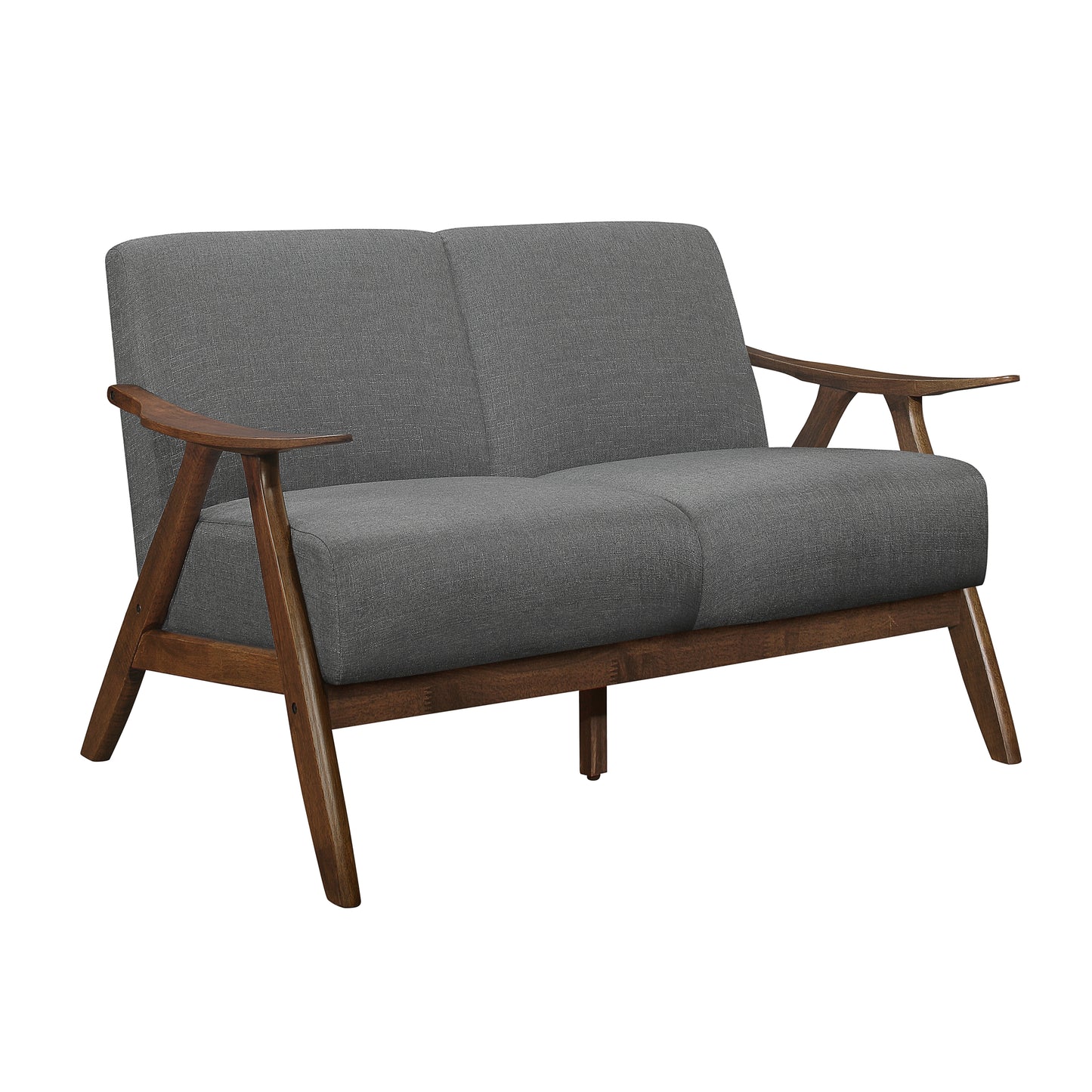 Homelegance Damala Loveseat in Gray Textured Fabric 1138GY-2