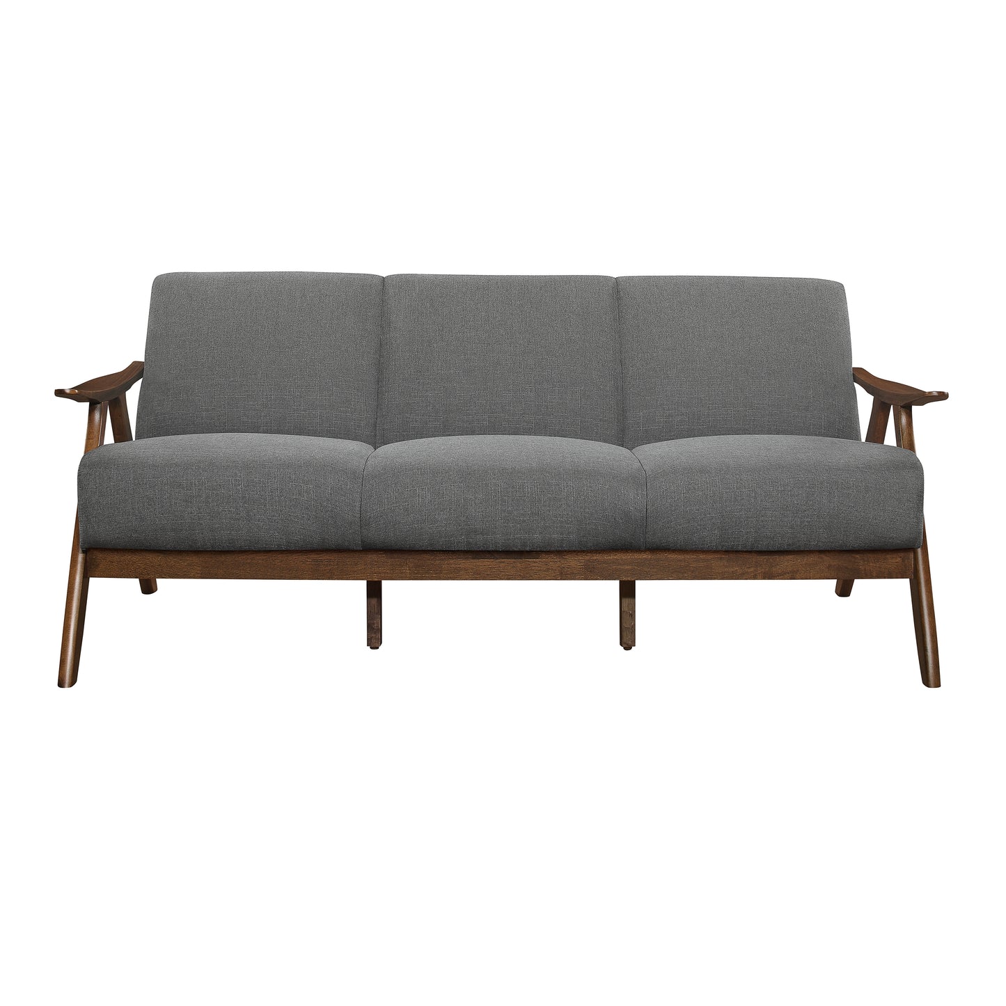 Homelegance Damala Sectional Sofa in Walnut and Gray Retro-Inspired Design 1138GY-3