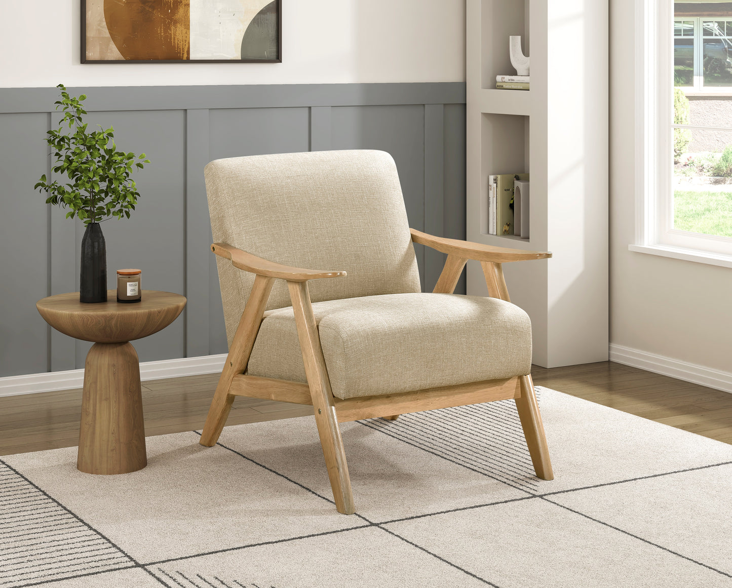Homelegance Accent Chair in Brown Fabric with Stylish Design 1138NABR-1