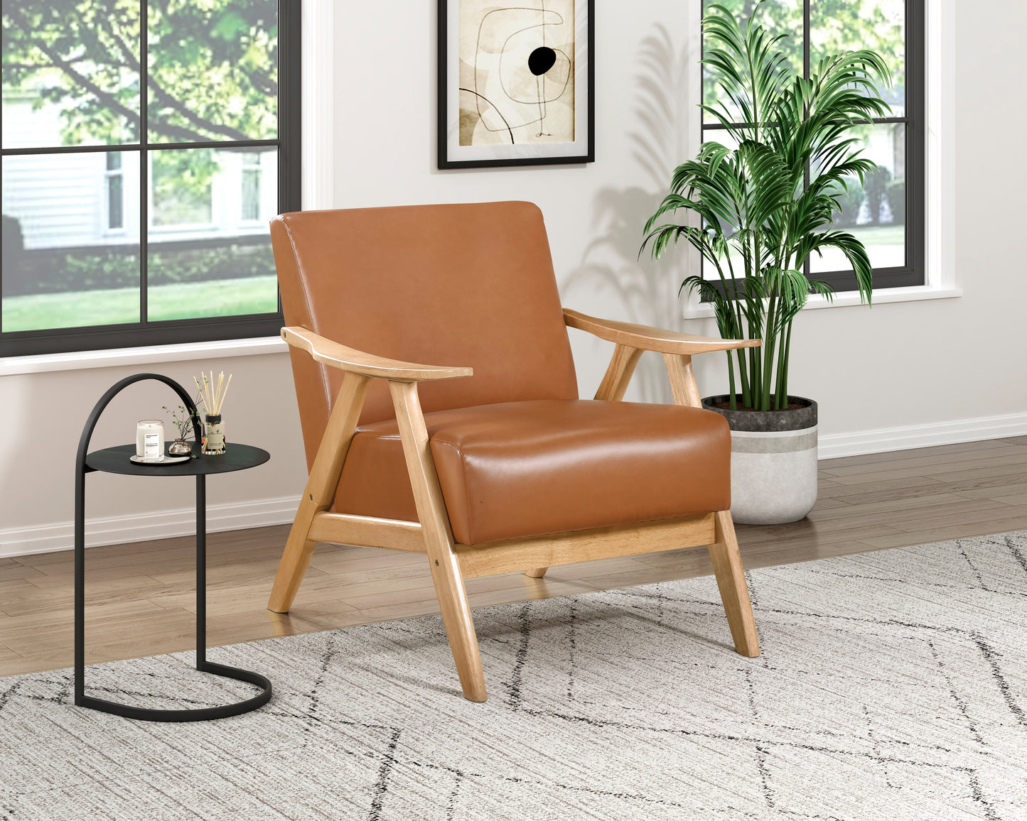 Homelegance Accent Chair in Brown Fabric with Stylish Design 1138NABRPU-1