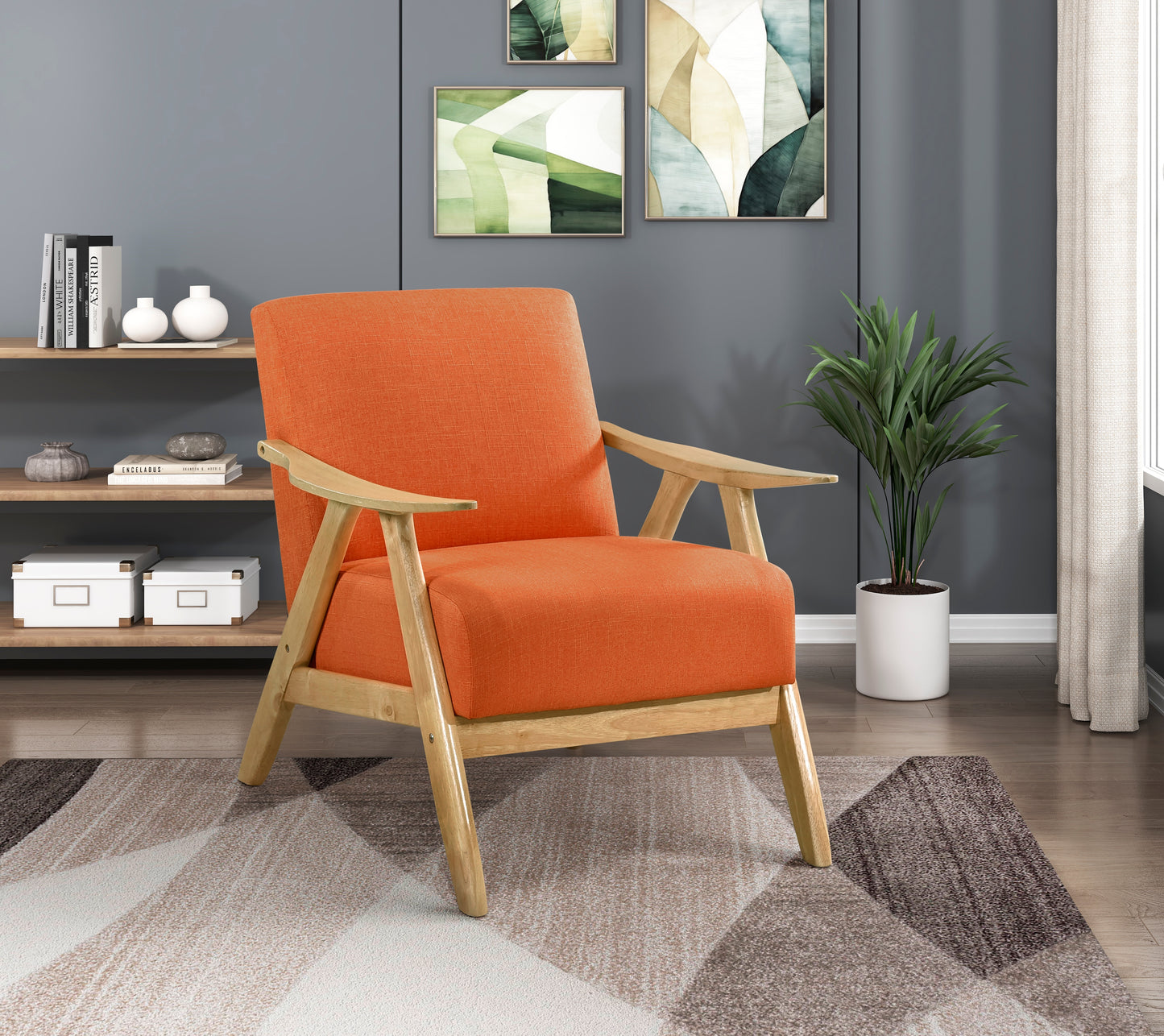 Homelegance Accent Chair in Gray Fabric with Stylish Design 1138NARN-1