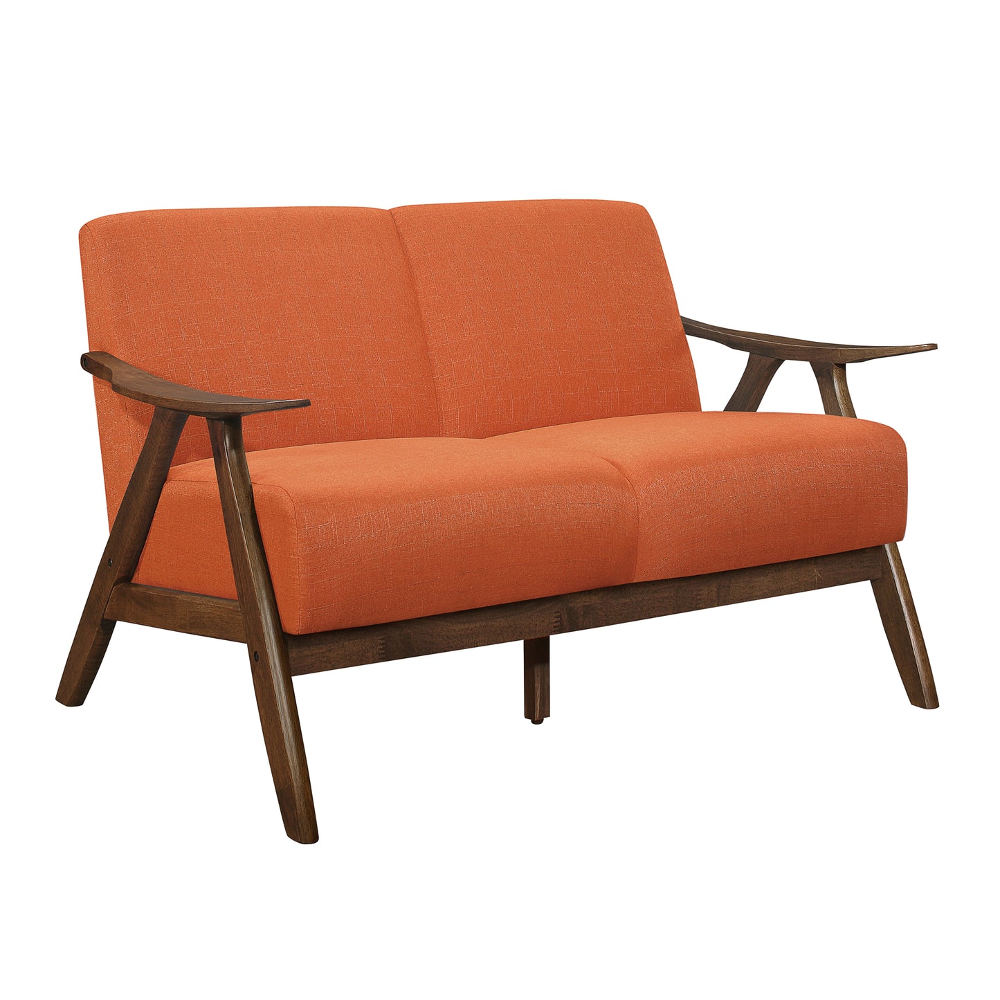 Homelegance Damala Loveseat in Textured Orange Fabric 1138RN-2