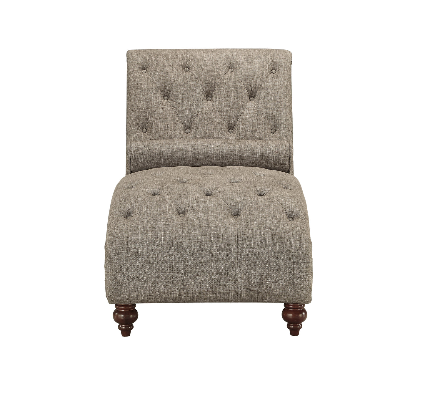 Homelegance Bonne Chaises in Textured Brown Fabric with Button Tufting 1162BR-5