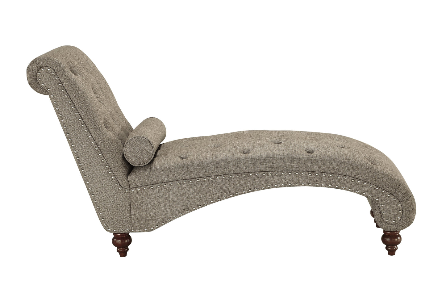 Homelegance Bonne Chaises in Textured Brown Fabric with Button Tufting 1162BR-5