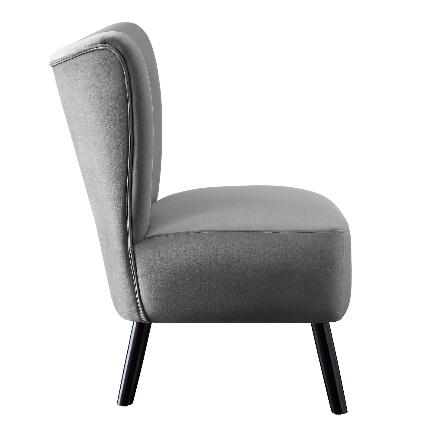 Homelegance Imani Accent Chair in Gray Velvet with Button Tufted Back 1166GY-1