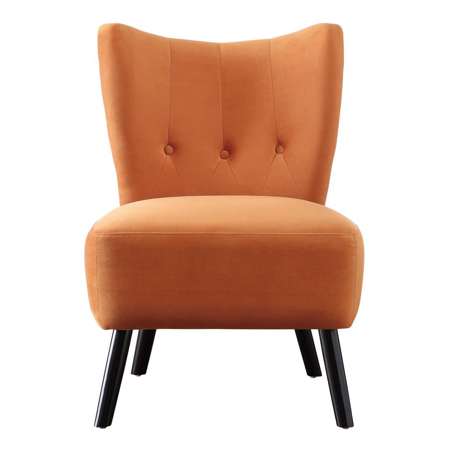 Homelegance Imani Accent Chair in Orange Velvet with Button Tufted Back 1166RN-1
