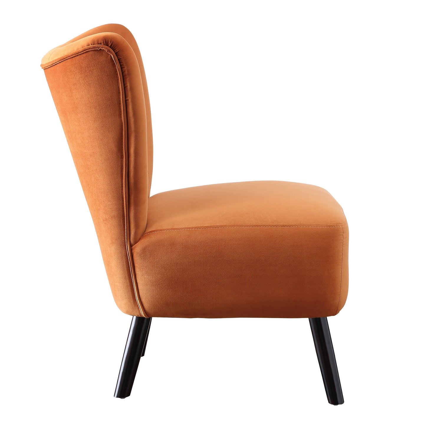 Homelegance Imani Accent Chair in Orange Velvet with Button Tufted Back 1166RN-1