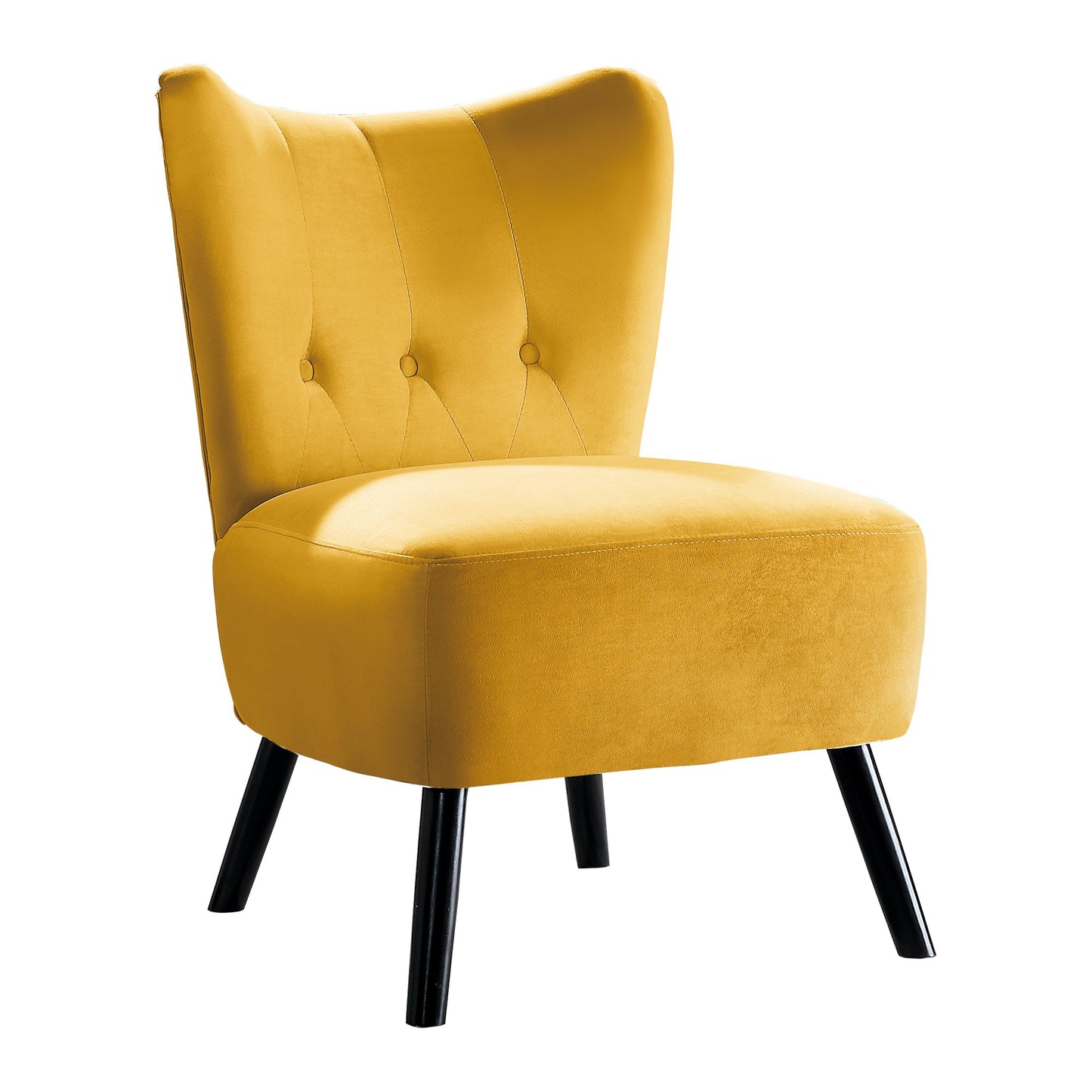 Homelegance Imani Accent Chair in Yellow Velvet with Button Tufted Back 1166YW-1