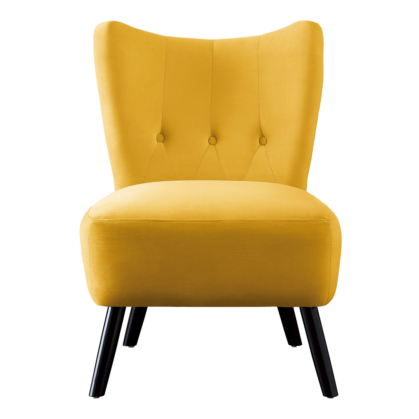 Homelegance Imani Accent Chair in Yellow Velvet with Button Tufted Back 1166YW-1
