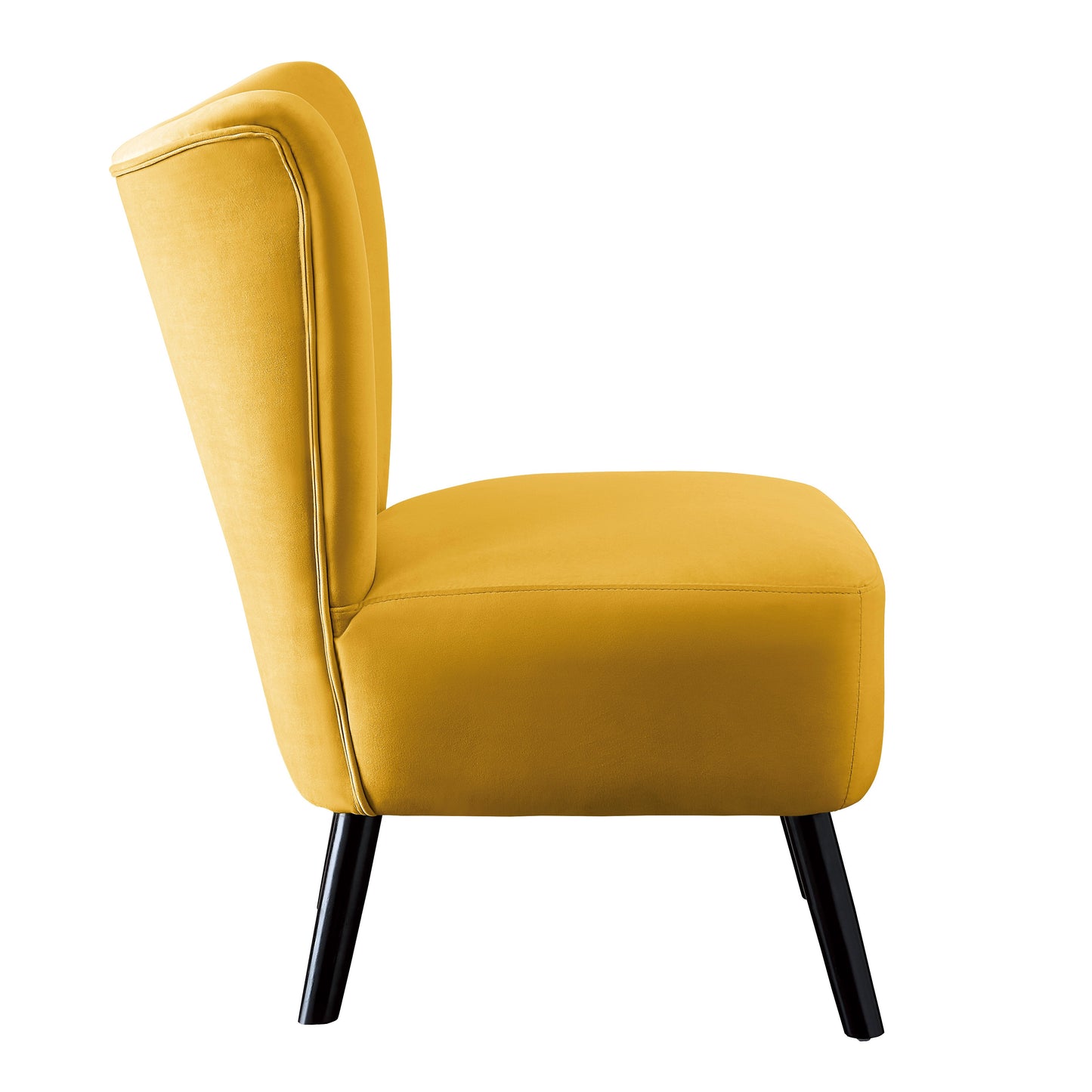 Homelegance Imani Accent Chair in Yellow Velvet with Button Tufted Back 1166YW-1