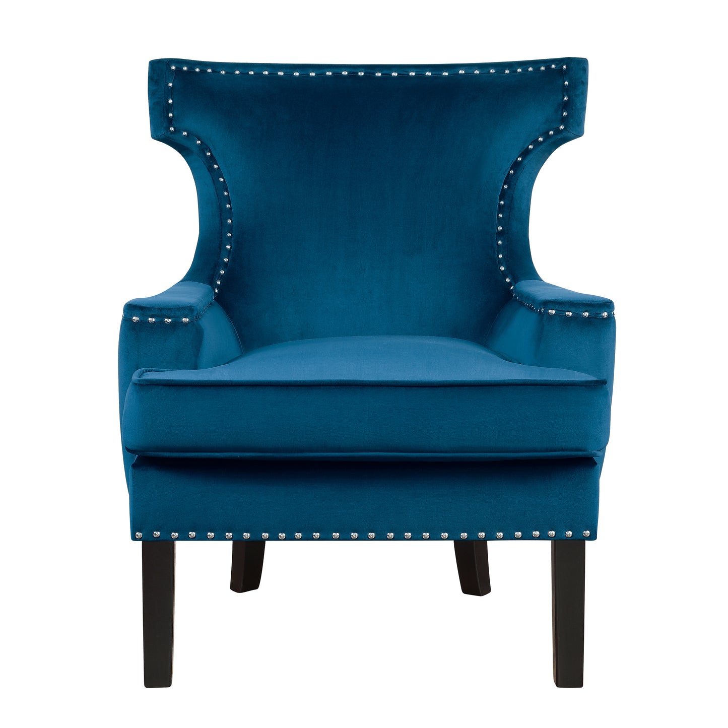 Homelegance Lapis Accent Chair in Blue Velvet with Nailhead Trim 1190BU-1