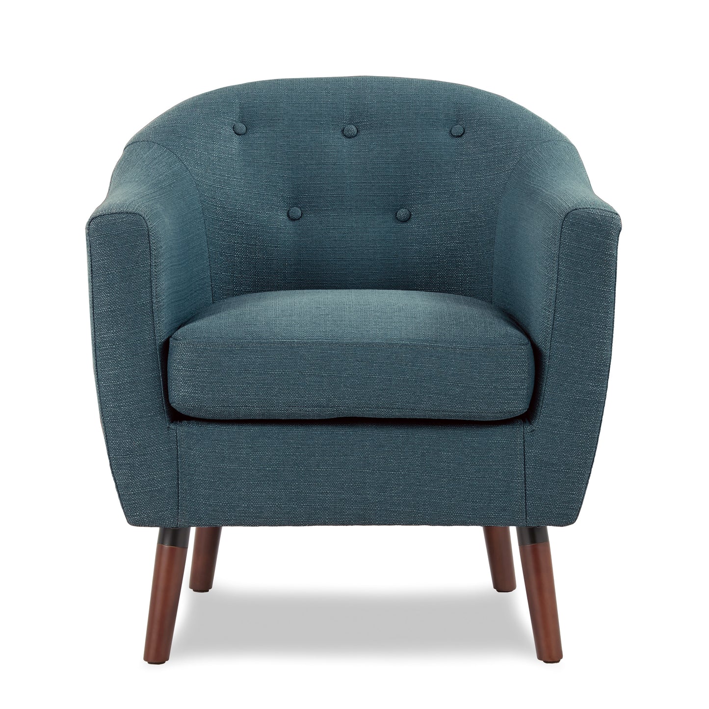 Homelegance Lucille Accent Chair in Textured Blue Fabric with Espresso Legs 1192BL