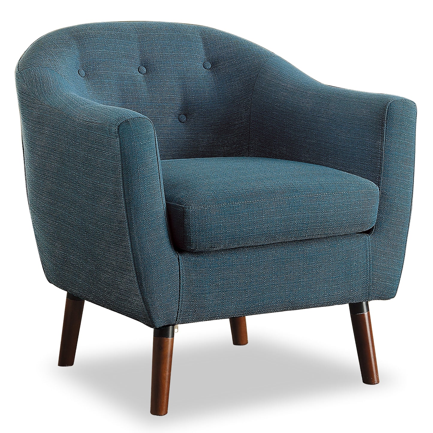 Homelegance Lucille Accent Chair in Textured Blue Fabric with Espresso Legs 1192BL