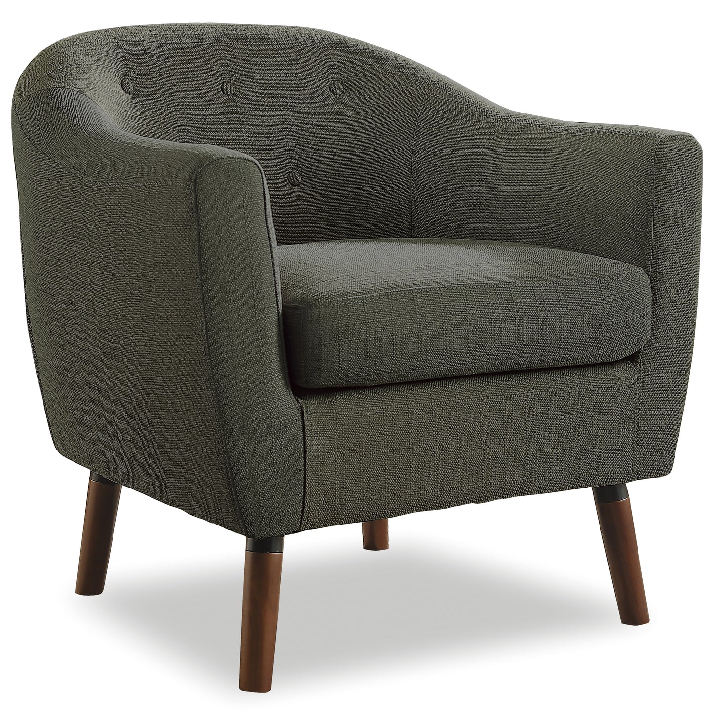 Homelegance Lucille Accent Chair in Textured Gray with Button Tufted Back 1192GY