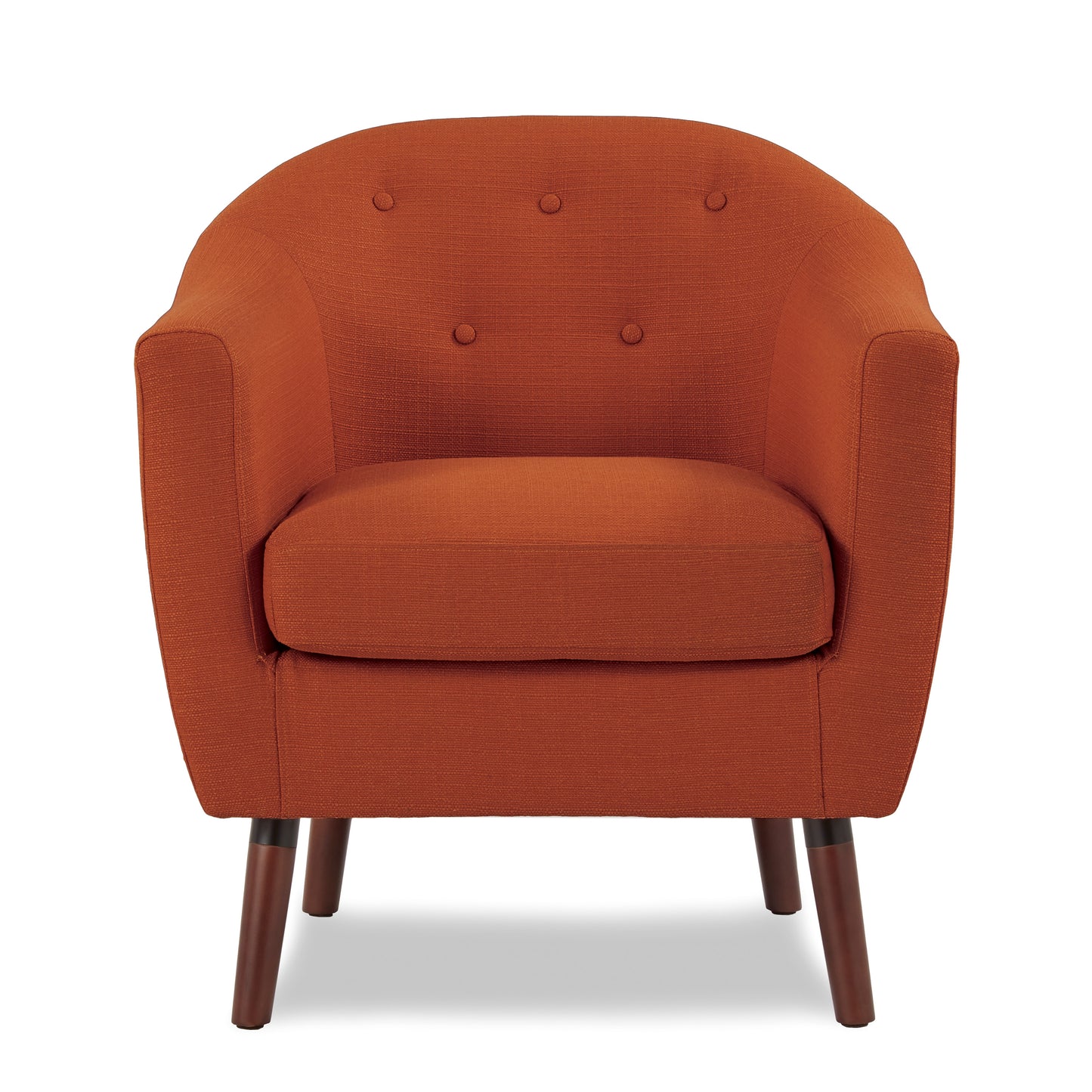 Homelegance Lucille Accent Chair in Textured Orange Fabric with Espresso Legs 1192RN