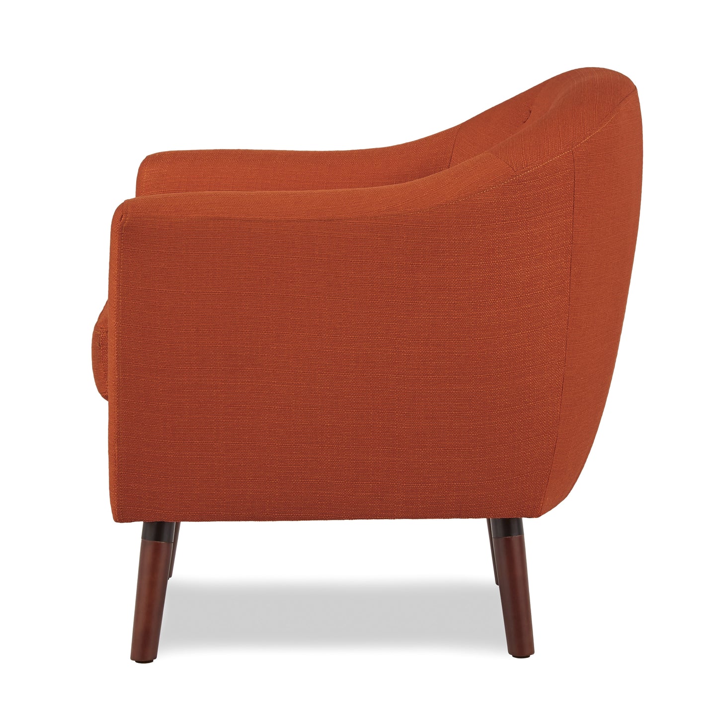 Homelegance Lucille Accent Chair in Textured Orange Fabric with Espresso Legs 1192RN