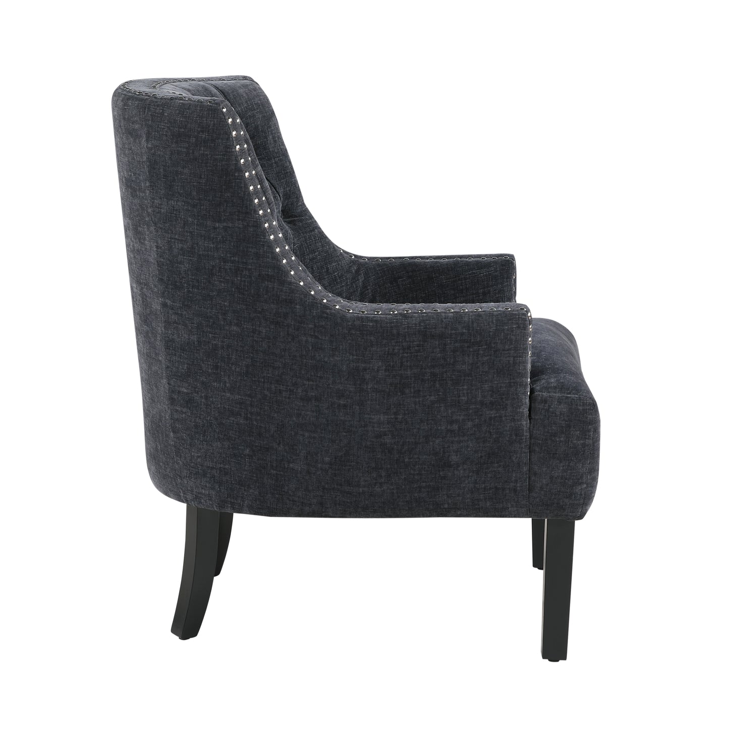 Homelegance Charisma Accent Chair in Black Chenille with Button Tufting 1194NBK-1