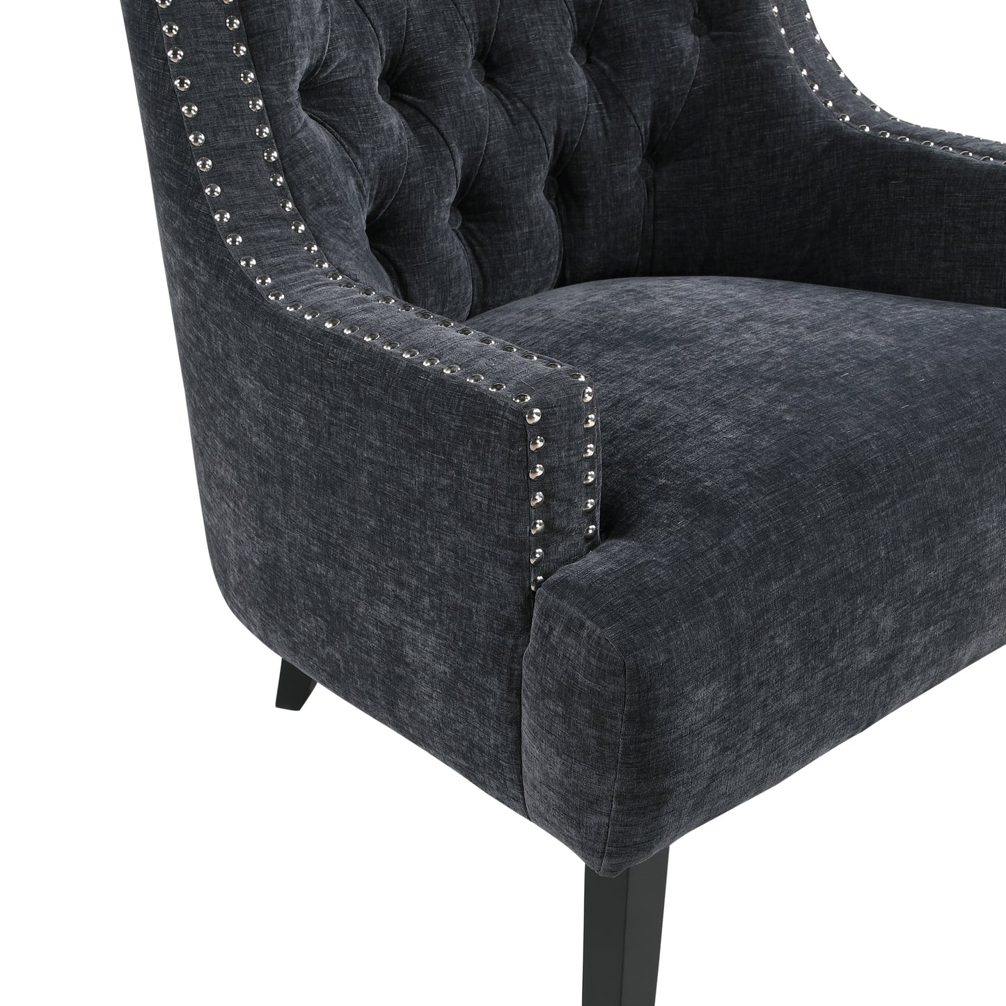Homelegance Charisma Accent Chair in Black Chenille with Button Tufting 1194NBK-1