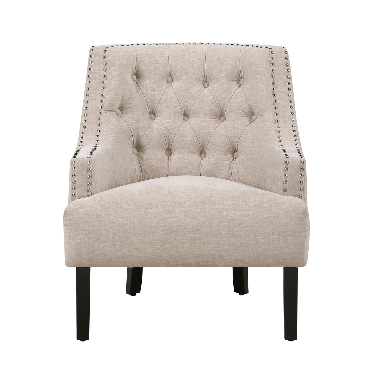 Homelegance Charisma Accent Chair in Cement Chenille with Button Tufting 1194NCM-1