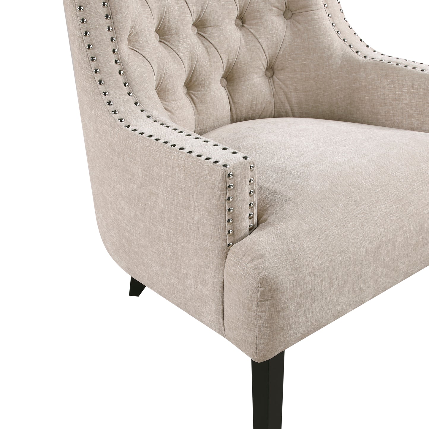 Homelegance Charisma Accent Chair in Cement Chenille with Button Tufting 1194NCM-1