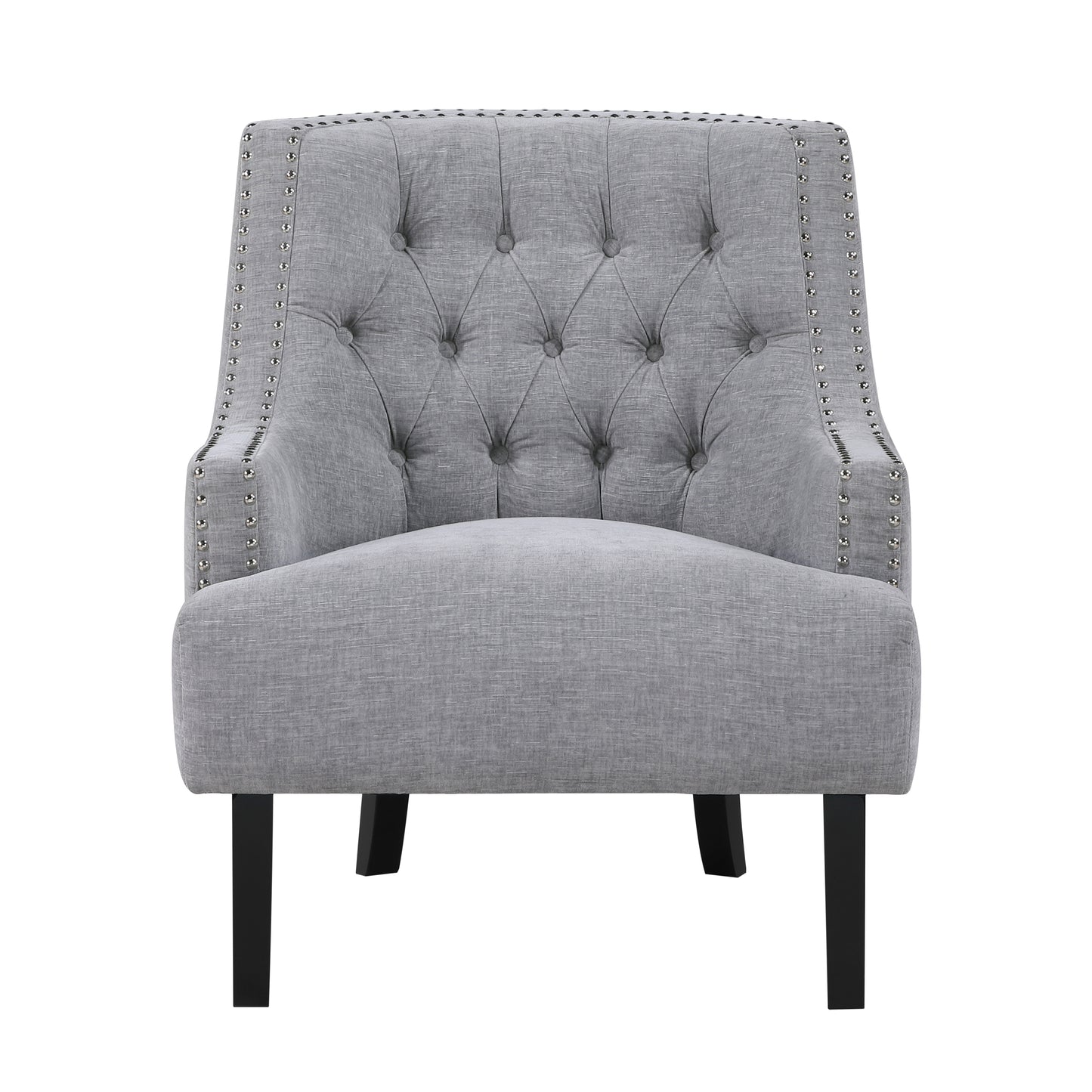 Homelegance Charisma Accent Chair in Gray Chenille with Button Tufting 1194NGY-1