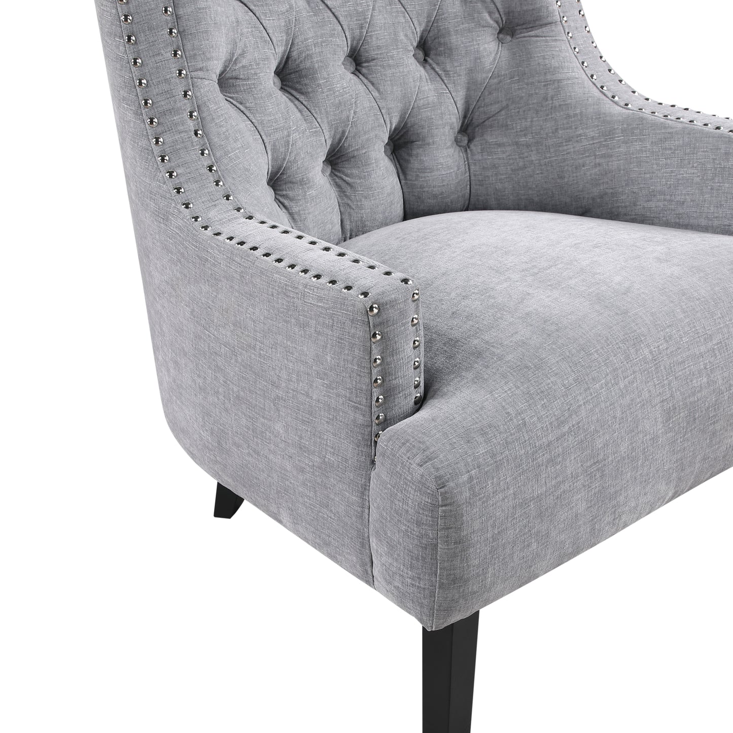 Homelegance Charisma Accent Chair in Gray Chenille with Button Tufting 1194NGY-1