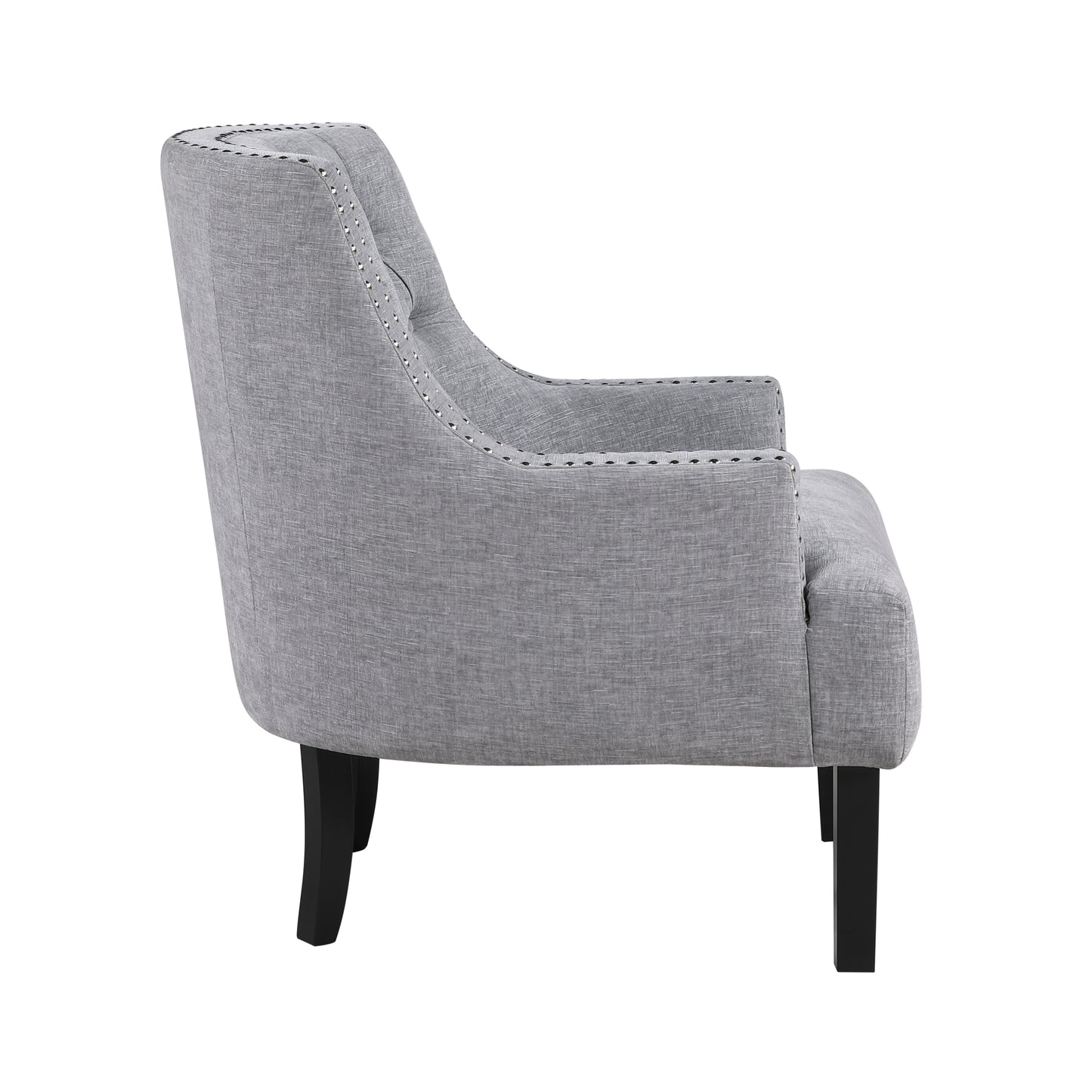 Homelegance Charisma Accent Chair in Gray Chenille with Button Tufting 1194NGY-1