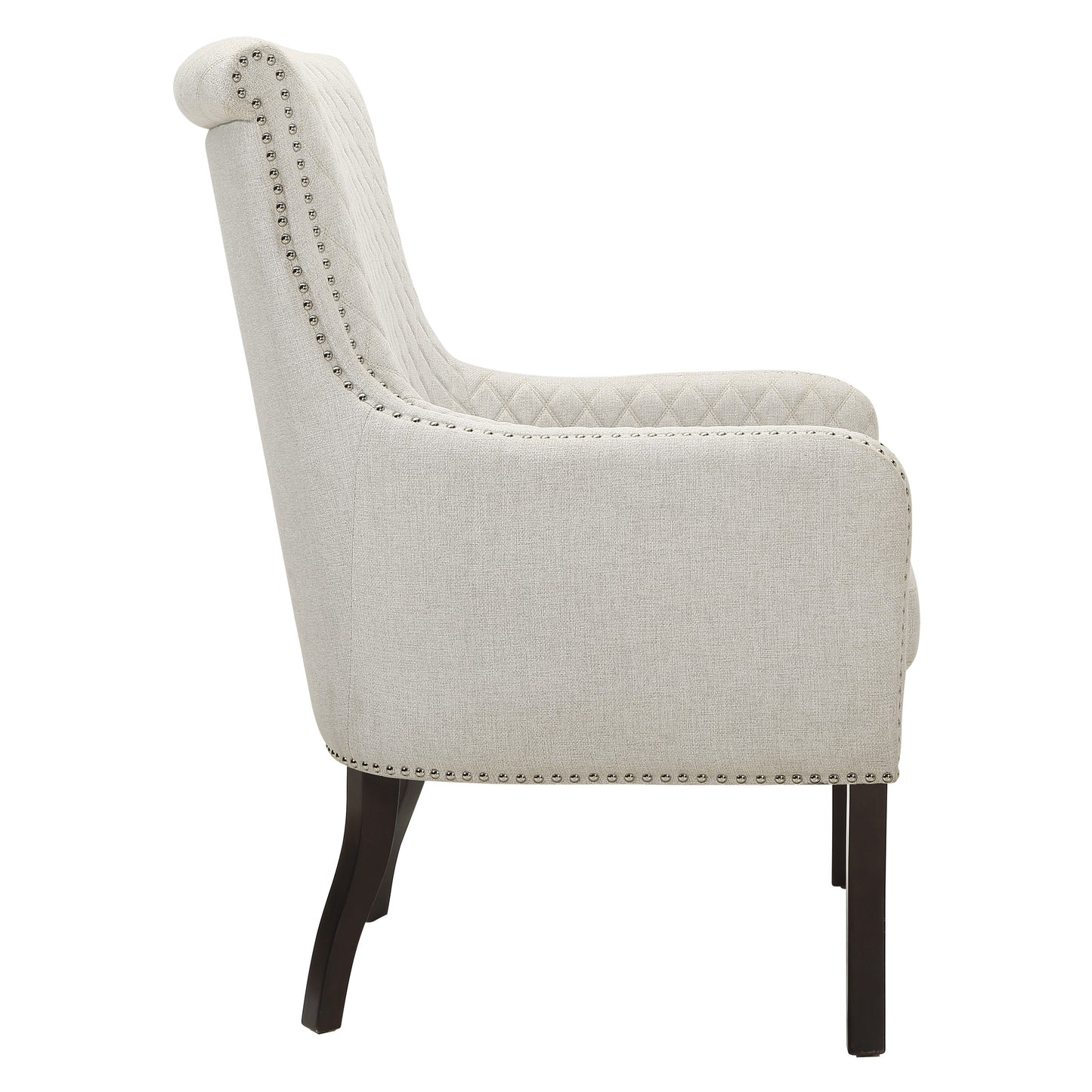Homelegance Avalon Accent Chair in Textured Beige with Diamond Stitching 1199F11S