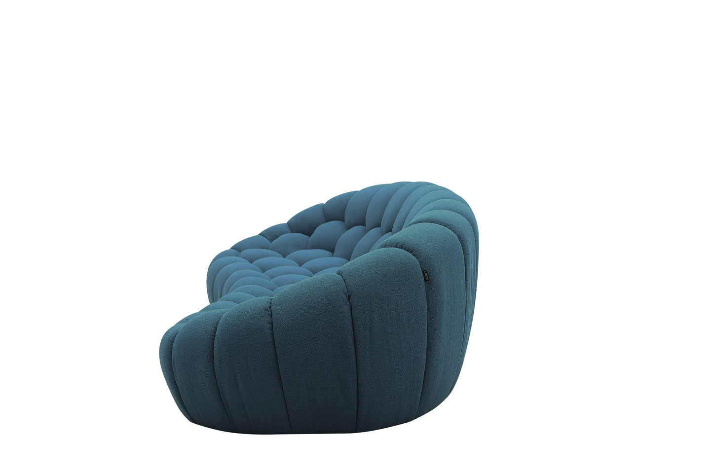 Divani Casa Yolonda Modern Curved Dark Teal Fabric Sofa