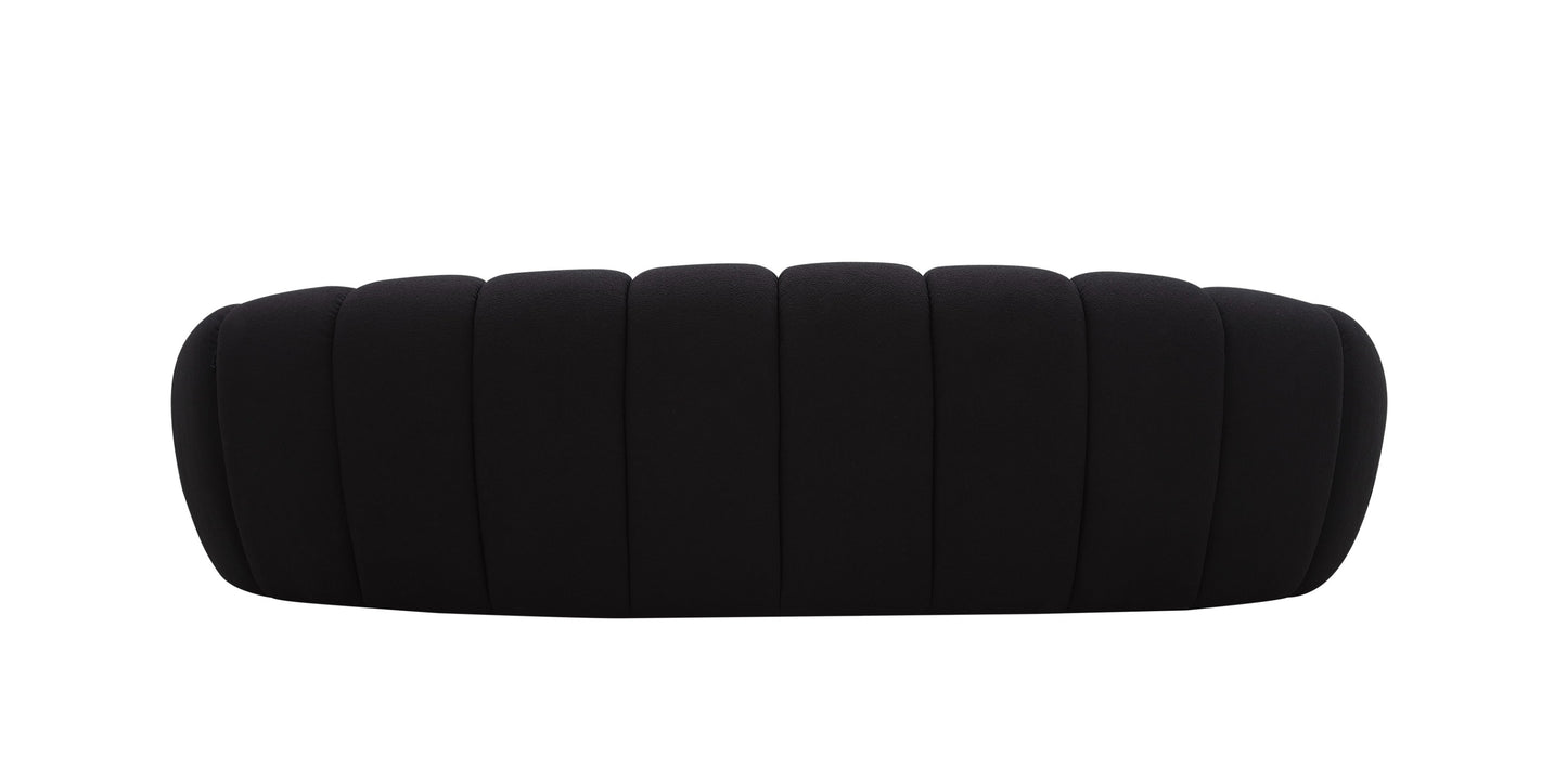 Divani Casa Yolonda Modern Curved Black Fabric Sofa